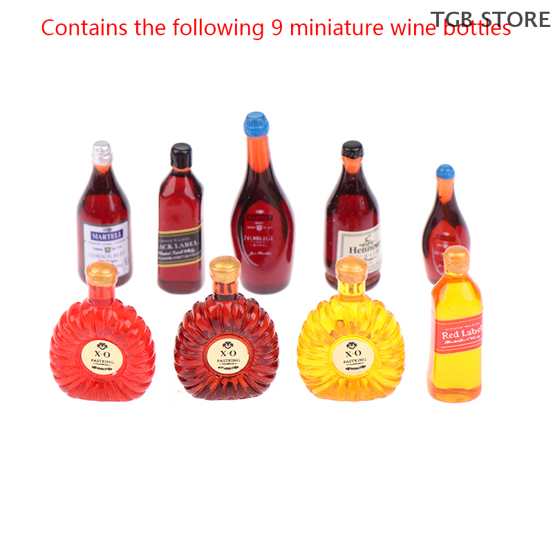 Wine Xo - 9 قطعة بيت الدمية الراتنج عشوائي