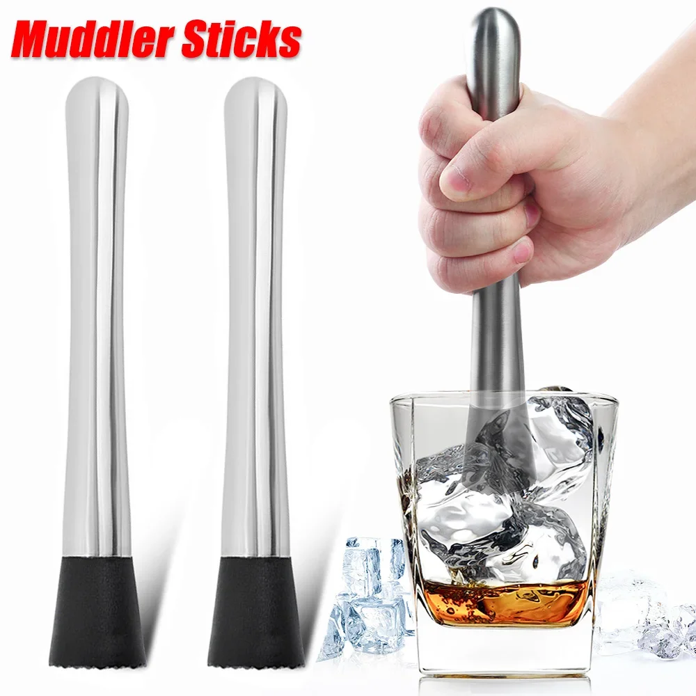 Muddler Cocktail Bar - عصي تكسير الثلج من الفولاذ المقاوم