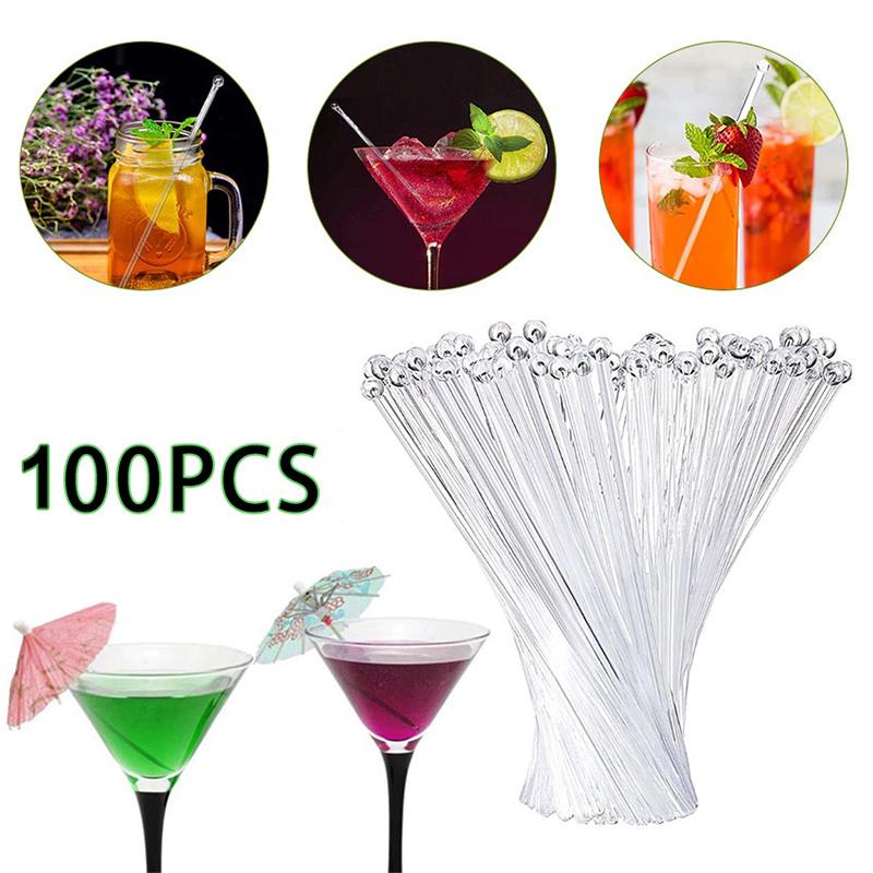 Muddler Cocktail Bar - 100 قطعة من أعواد التحريك البلاستيكية