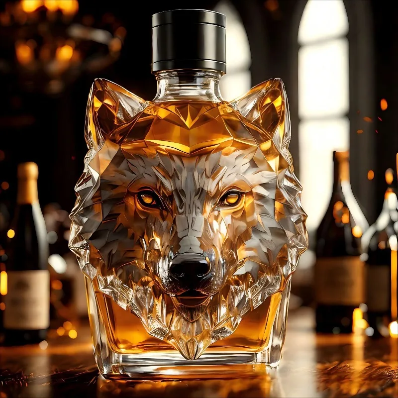 قارورة زجاجية على شكل رأس ذئب  - مراجعة Wine Beer And Liquor وسعره