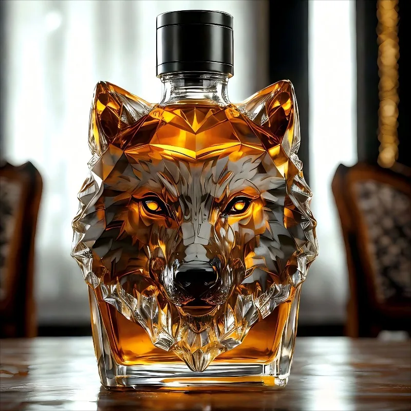 قارورة زجاجية على شكل رأس ذئب  - مراجعة Wine Beer And Liquor وسعره