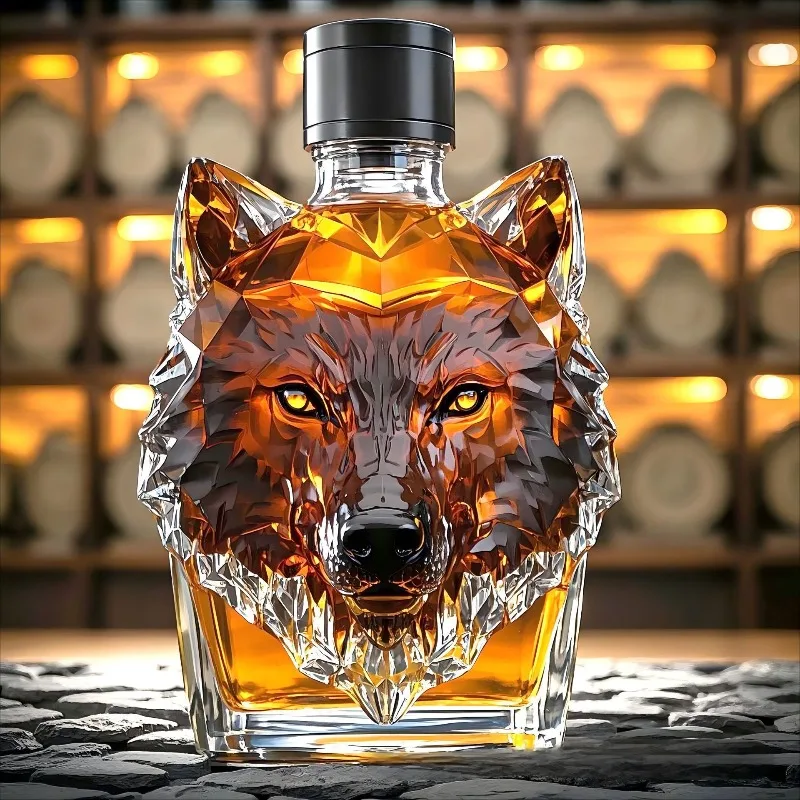 قارورة زجاجية على شكل رأس ذئب  - مراجعة Wine Beer And Liquor وسعره