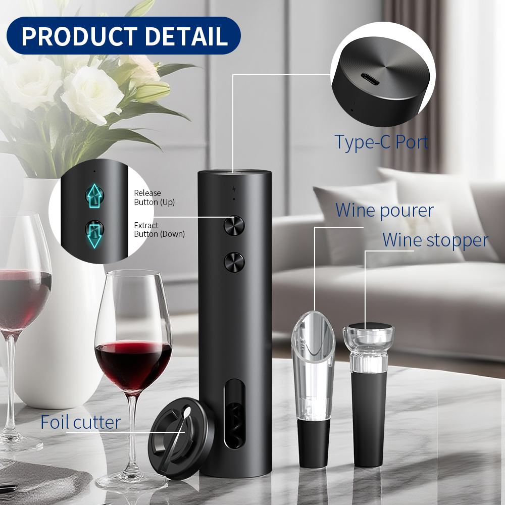 مجموعة فتاحة زجاجات نبيذ كهربا - مراجعة Wine Beer And Liquor وسعره
