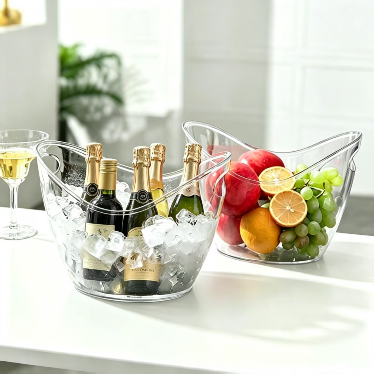 وعاء ثلج شفاف سعة 4 لتر مع مقب - مراجعة Wine Beer Champagne وسعره