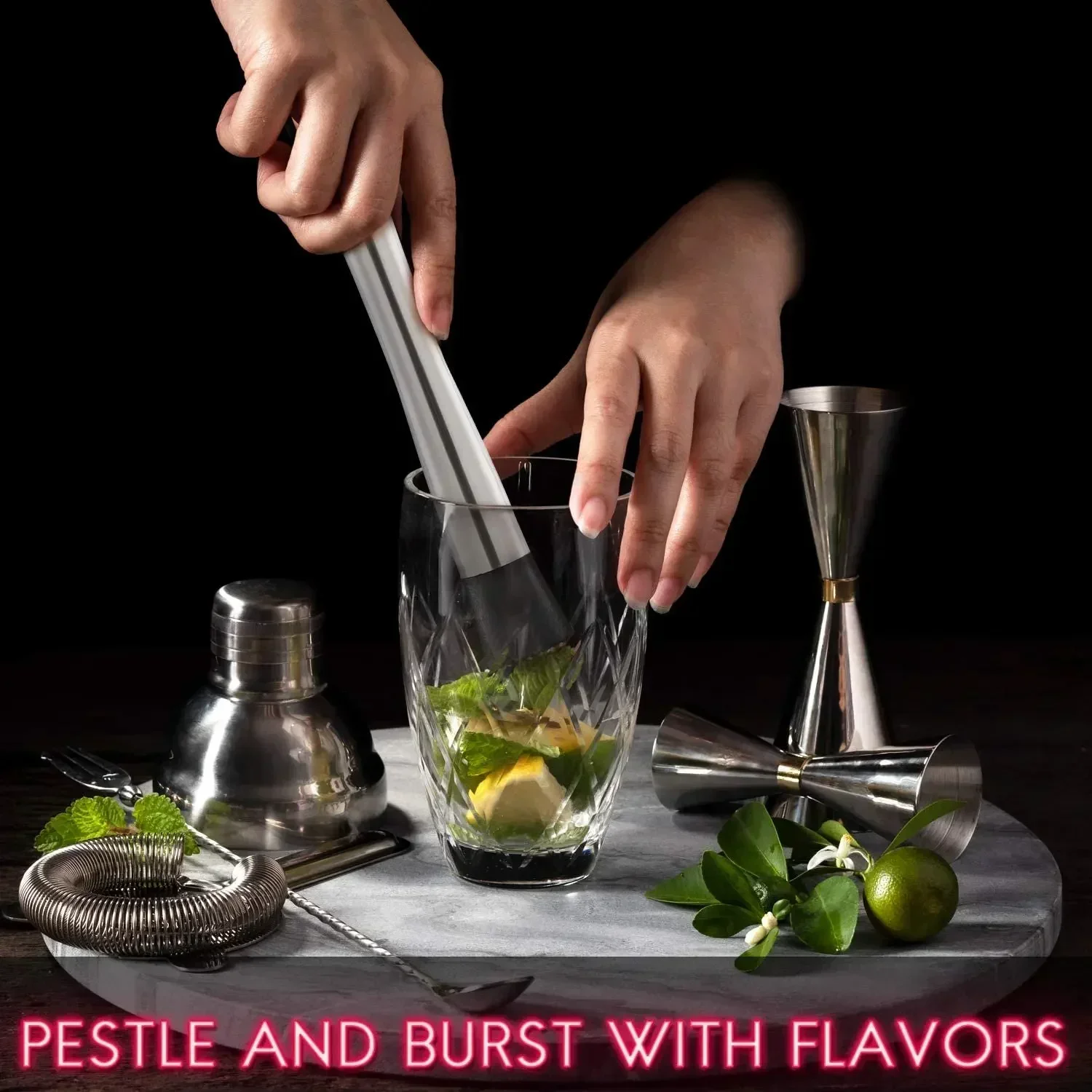 مجموعة أدوات كوكتيل من الفولاذ - مراجعة Muddler Cocktail Bar وسعره